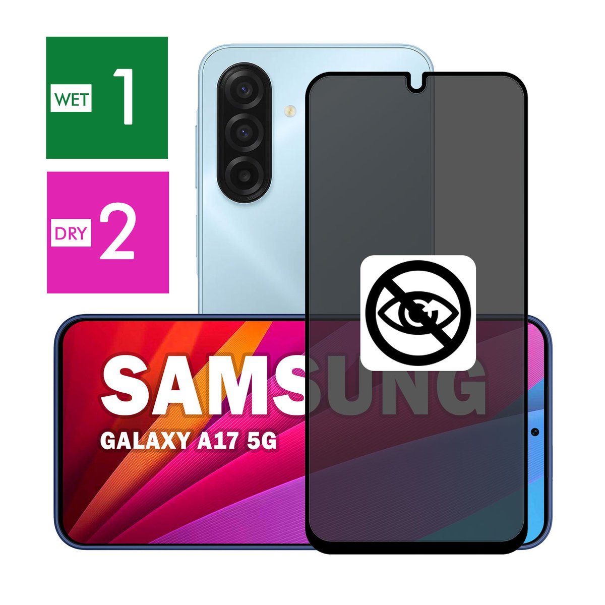 SZKŁO DO SAMSUNG GALAXY A17 5G PRYWATYZUJĄCE ANTYSZPIEGOWSKIE CAŁY EKRAN 5D