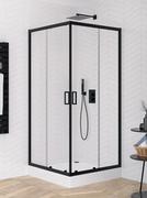 Kabiny prysznicowe - Czarna kabina prysznicowa z brodzikiem kwadratowa 80x80 ZS-0011 Suvia New Trendy - miniaturka - grafika 1
