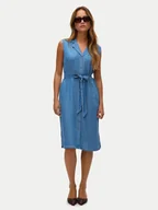 Sukienki - Vero Moda Sukienka letnia Bree 10304888 Niebieski Regular Fit - miniaturka - grafika 1