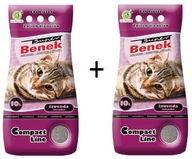 Żwirek dla kotów - SUPER BENEK - ZESTAW Żwirek zbrylający o zapachu lawendy 2 x 10l - miniaturka - grafika 1