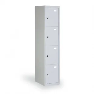B2B Partner Szafa ze schowkami, 4 szafki, drzwi szare IGO-021-4D grey - Szafy biurowe - miniaturka - grafika 1