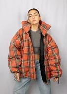 Kurtki damskie - Kurtka typu bomber w czerwoną kratkę red rush - miniaturka - grafika 1