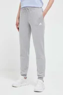 Spodnie damskie - adidas spodnie dresowe bawełniane kolor szary melanżowe - miniaturka - grafika 1