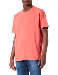 Koszulki męskie - Wrangler Męski t-shirt z logo, Spiced Coral, M - grafika 1