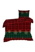 Pościel świąteczna CHERRY mikrofibra 140x200 poszewka czerwona krata płatki - Pościel dla dzieci Pościel świąteczna CHERRY mikrofibra 140x200 poszewka czerwona krata płatki - Pościel dla dzieci - miniaturka - grafika 1