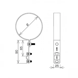 AN-70G/OG/ Uchwyt na rurę spustową fi120 mm Z-Śruba /OG/ - Piorunochrony - miniaturka - grafika 2