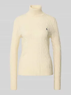 Sweter z dzianiny z golfem - Swetry damskie - miniaturka - grafika 1