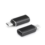 Złącza, przejściówki, adaptery - Uniwersalny Adapter Usb Typ C Na Micro Usb Czarny - miniaturka - grafika 1