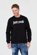 Bluzy męskie - JUST CAVALLI Czarna bluza R Logo - Just Cavalli - miniaturka - grafika 1