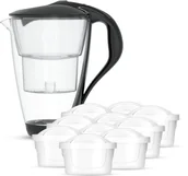 Dzbanki filtrujące - Szklany Dzbanek Filtrujący Dafi CRYSTAL LED Czarny 10 Wkładów Unimax - miniaturka - grafika 1