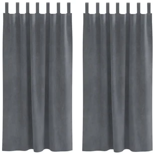 Zasłony vidaXL Super jasnoszare Poliester 140 x 175 cm - Zasłony - miniaturka - grafika 1