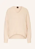 Swetry damskie - Boss Sweter Z Dodatkiem Alpaki beige - BOSS - miniaturka - grafika 1