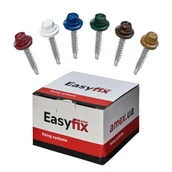 Wkręty - WKRĘTY FARMERSKIE Z EPDM EASY FIX 4,8x35mm(2 opak.po 250 szt) Mocowanie blachy do drewna Kolor grafit RAL7016 500 szt. - miniaturka - grafika 1