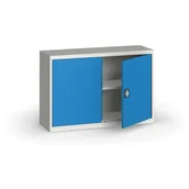 Pozostałe wyposażenie warsztatu - KOVONA Szafa metalowa, 800 x 1200 x 400 mm, 1 półka, szara/niebieska C37010.2.B5.24B2B - miniaturka - grafika 1