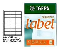 Etykiety do drukarek - Igepa Etykiety samoprzylepne 64,6 x 33,8 mm (24 Etykiety / str.) (EA-646X338) - miniaturka - grafika 1