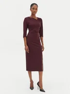 Sukienki - Rinascimento Sukienka koktajlowa CFC0126635003 Bordowy Slim Fit - miniaturka - grafika 1