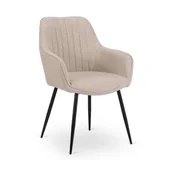 Krzesła - Krzesło Tapicerowane Kuchenne Do Jadalni Salonu Kuchni Beżowe MALAGA - miniaturka - grafika 1