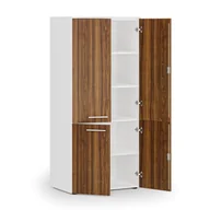 Szafy biurowe - Szafa biurowa pół-drzwi PRIMO WHITE, 1781 x 800 x 500 mm, biały/orzech - miniaturka - grafika 1