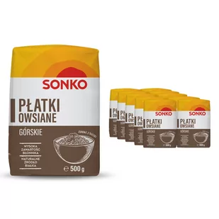 10x SONKO Płatki owsiane górskie 500g - Płatki śniadaniowe i musli - miniaturka - grafika 1