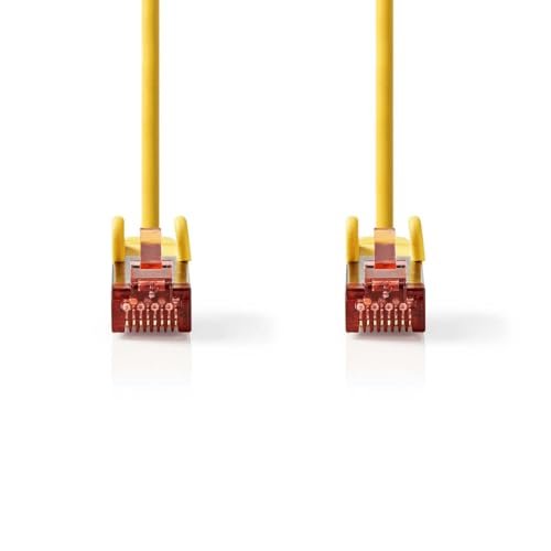 NEDIS Kabel sieciowy CAT6 - wtyczka RJ45 - wtyczka RJ45 - S/FTP - 2,00 m - okrągły - LSZH - żółty - etykieta