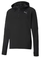Bluzy męskie - Bluza biegowa Puma Run Hooded Midlayer czarna L - miniaturka - grafika 1