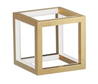 Lampy ścienne - REUS LE41460 Lampa wisząca nowoczesna złota sześcienna z aluminiową ramą i szklanym wnętrzem - miniaturka - grafika 1