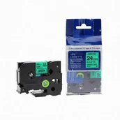 Papier do drukarek - Taśma zamiennik Brother TZ-751 / TZe-751, 24mm x 8m, czarny druk / zielony podkład - miniaturka - grafika 1