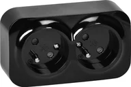 Gniazdka elektryczne - Orno ToDo Gniazdo podwójne 2x2P+Z, 16A/230VAC, IP20, Czarne 10 sztuk - miniaturka - grafika 1