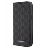Etui i futerały do telefonów - Karl Lagerfeld Pu Saffiano Monogram Book Case For Iphone 13 Pro Czarne - miniaturka - grafika 1