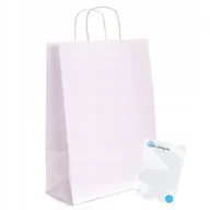 Akcesoria do pakowania - TOREBKI papierowe BIAŁE TORBY 24x10x32 TOREBKA papierowa na prezenty 10 szt - miniaturka - grafika 1