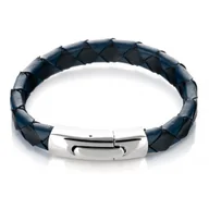 Bransolety męskie - Szeroka bransoleta męska czarno-granatowa B-16 - miniaturka - grafika 1