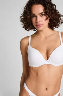 Hunkemöller Usztywniony bawełniany biustonosz push-up z fiszbinami Biały - Biustonosze - miniaturka - grafika 1