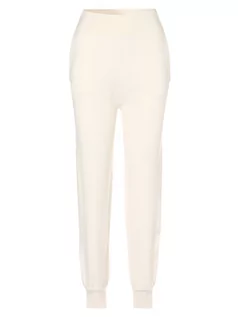 Spodnie sportowe damskie - HUGO - Spodnie damskie  Sajity, biały|beżowy - grafika 1