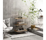 Ławy i stoliki kawowe - Stolik LAZANDOS 75x48 cm brąz/czarny - miniaturka - grafika 1