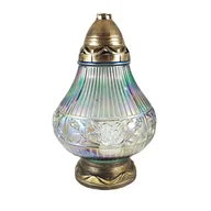 Lampiony i znicze - Znicz szklany 34 x 21 cm 39 h 130 g złoty - miniaturka - grafika 1