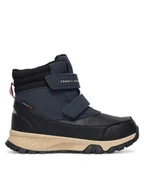 Buty dla chłopców - Tommy Hilfiger Śniegowce Velcro Bootie T1X5-34134-1592 S Czarny - miniaturka - grafika 1