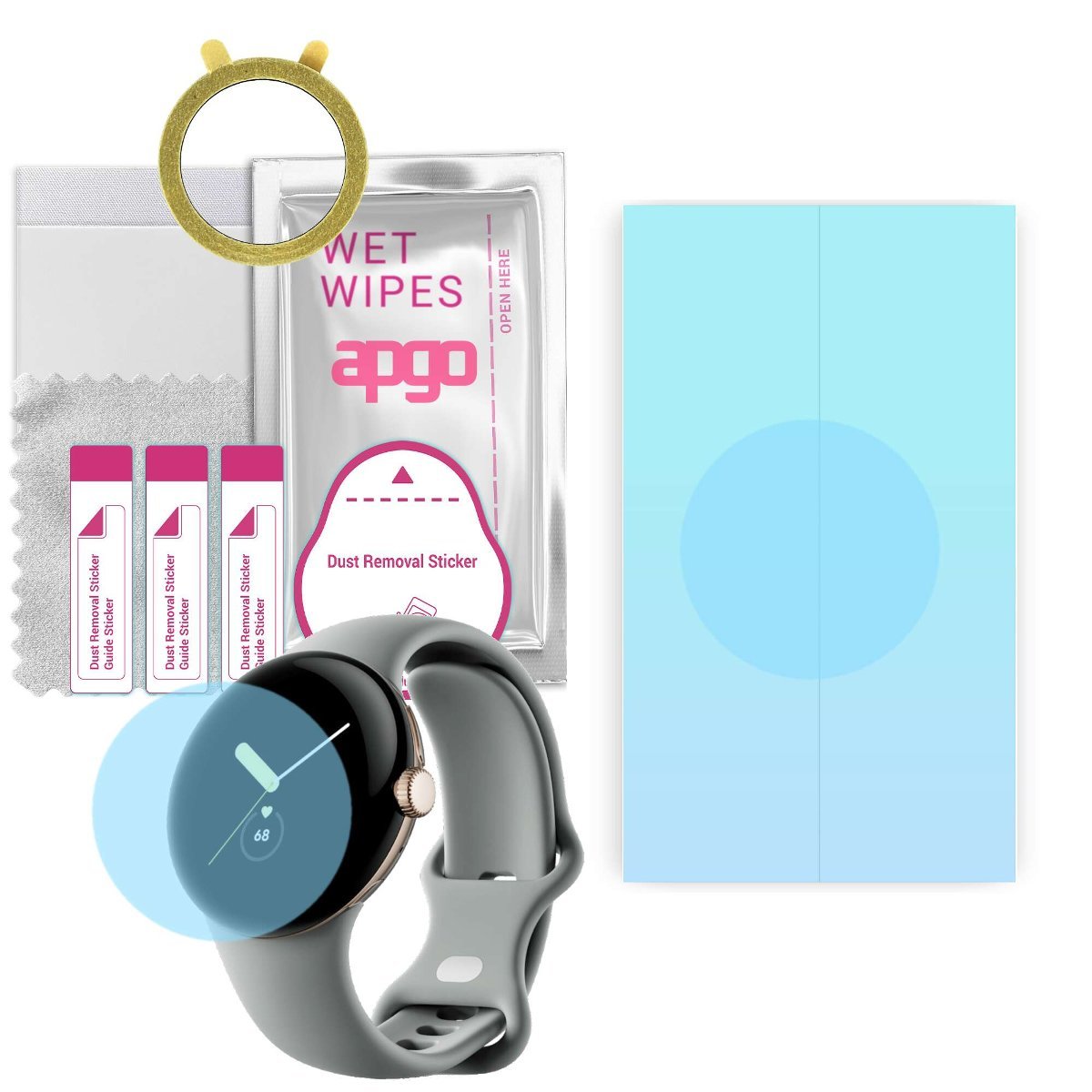 1x Folia hydrożelowa do Google Pixel Watch 2 - apgo HD HQ FLEX Smartwatch Hydrogel Protection Ochrona na ekran smartwatcha