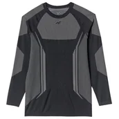 Koszulki sportowe męskie - Męska koszulka termiczna 4F Seamless Underwear M165 Rozmiar: S-M / Kolor: czarny/szary - miniaturka - grafika 1