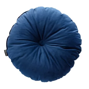Dekoria Dekoria Poduszka okrągła Velvet z guzikiem granat 40 cm Velvet 1259-704-29 - Poduszki dekoracyjne - miniaturka - grafika 1