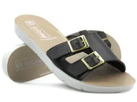 Klapki i japonki damskie - Wygodne klapki damskie z klamrami - INBLU 1/SUN,czarne - Inblu - miniaturka - grafika 1