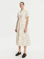 Sukienki - Tommy Hilfiger Sukienka koszulowa Voile WW0WW46009 Beżowy Regular Fit - miniaturka - grafika 1