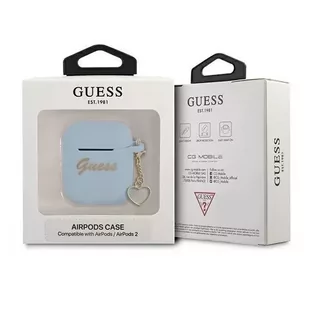 Guess  GUA2LSCHSB AirPods 1/2 cover niebieski/blue Silicone Charm Collection - Akcesoria do słuchawek - miniaturka - grafika 3