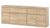 Komody - Komoda Drewniana Nowoczesna Szafka Best Oleksa 5 Szuflad 200cm Dąb Sonoma - miniaturka - grafika 1