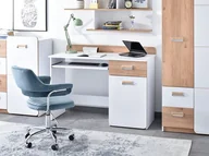 Biurka - Małe Biurko Do Pokoju Dziecka Z Szafką Codi C10 Białe - Dąb - miniaturka - grafika 1