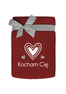 Ręczniki - Ręcznik 50x90 Kocham Cię czerwony Haft Love bawełniany 450 g/m2 Faro - miniaturka - grafika 1