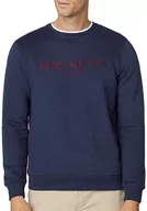 Bluzy męskie - Hackett London Bluza męska Heritage Crew, Niebieski (granatowy), S - miniaturka - grafika 1