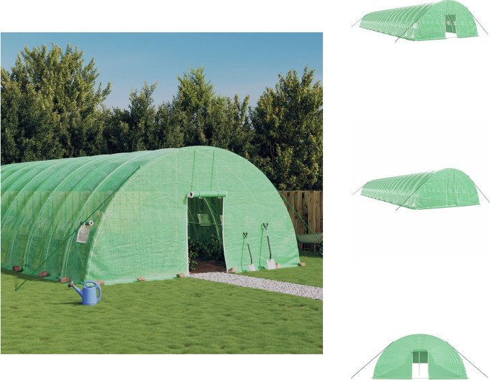 vidaXL Szklarnia z ramą stalową zielona 132 m² 22x6x2,85 m - Szklarnie