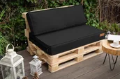 Poduszki ogrodowe - PODUSZKI poduchy OGRODOWE na euro palety 120x40x15 ZESTAW CZARNY - miniaturka - grafika 1