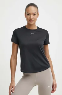 Reebok t-shirt do biegania kolor czarny 100034918 - Koszulki sportowe damskie - miniaturka - grafika 1