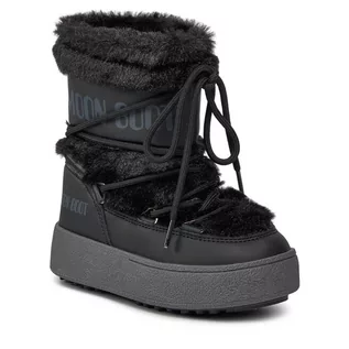 Buty dla chłopców - Śniegowce Moon Boot Jtrack Faux Fur Wp 34300900001 Black 001 - grafika 1